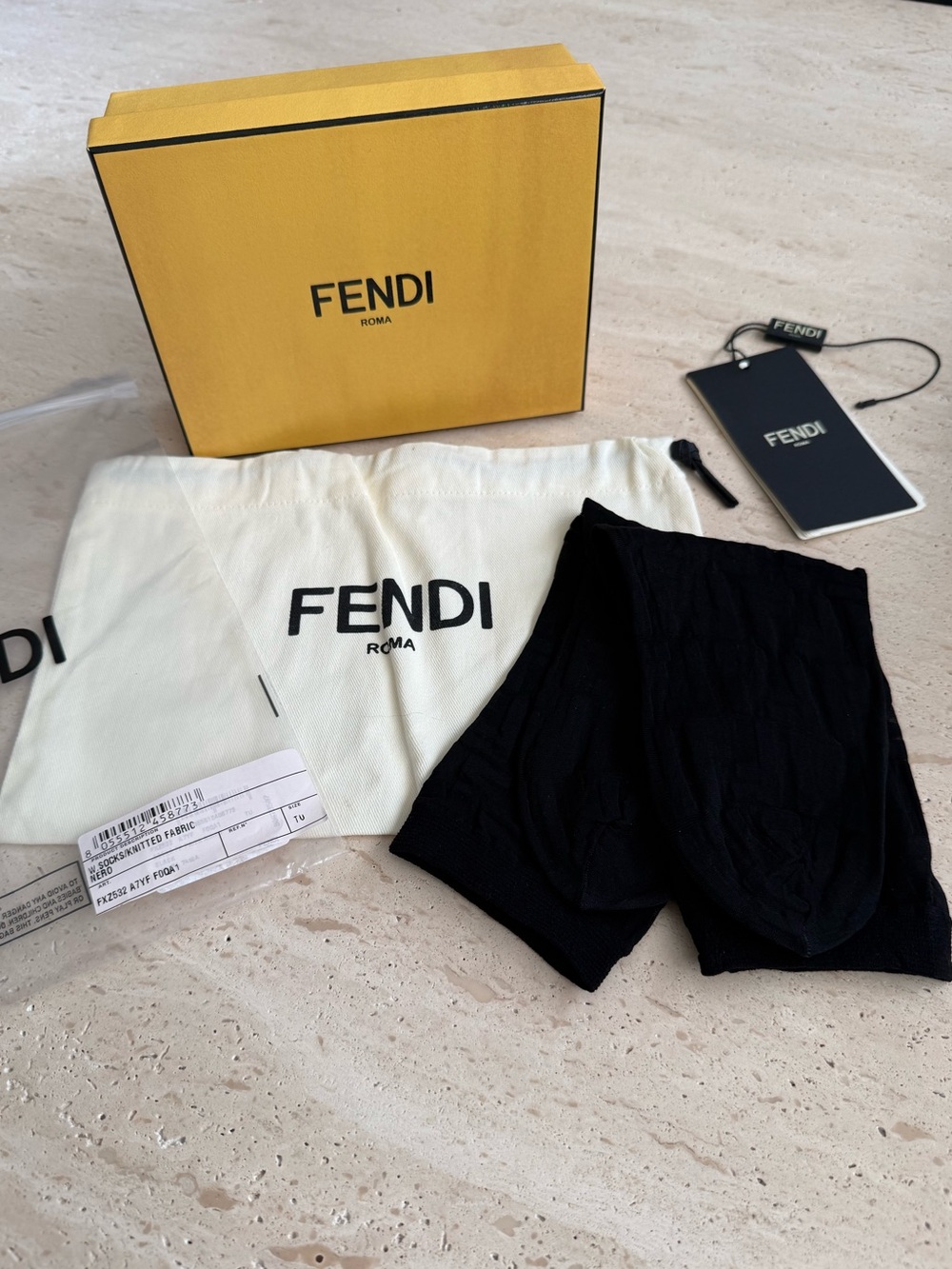 NWT FENDI  DOUBLE F LOGO CREW  SOCKS - Picture 4 of 12